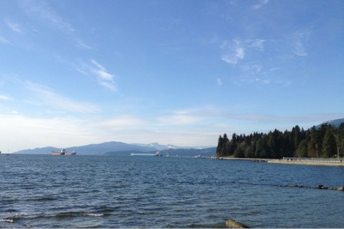 View from The Seawall. A popular running and walking route in the Vancouver.